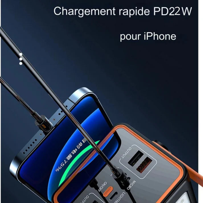 Banque d'alimentation de haute capacité.