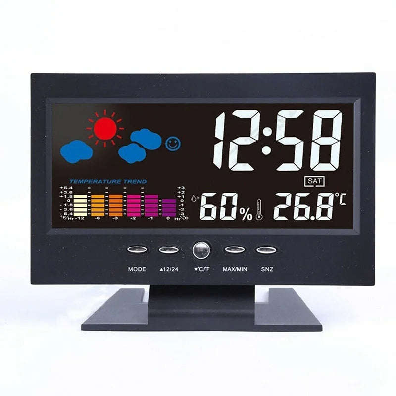 Horloge de bureau à écran LCD.