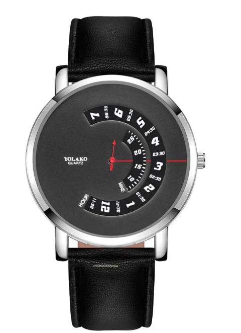 Montre élégante en cuir pour hommes