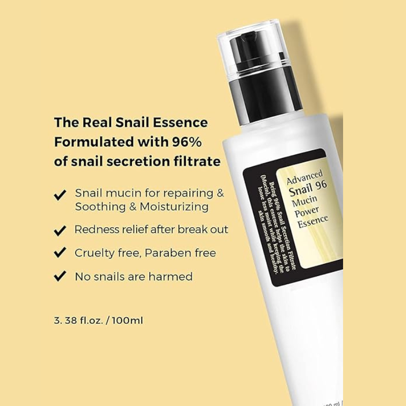 Sérum Advanced Snail Mucin Power Essence 96% Pour Le Visage.