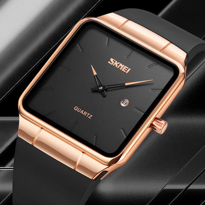SKMEI Montre simple pour hommes à cadran carré.