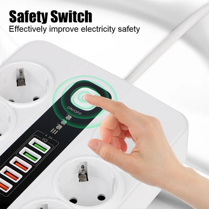 Rallonge multiprise avec interrupteur de sécurité.