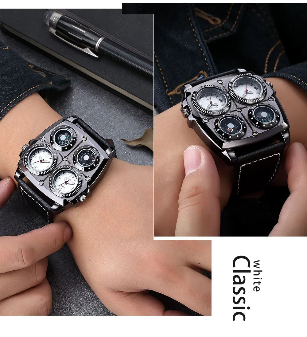 Montre à quartz analogique pour hommes.