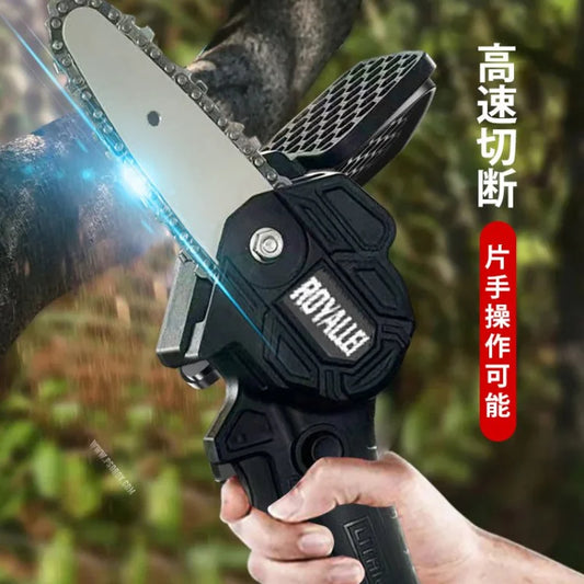 Tronçonneuse à main sans fil.