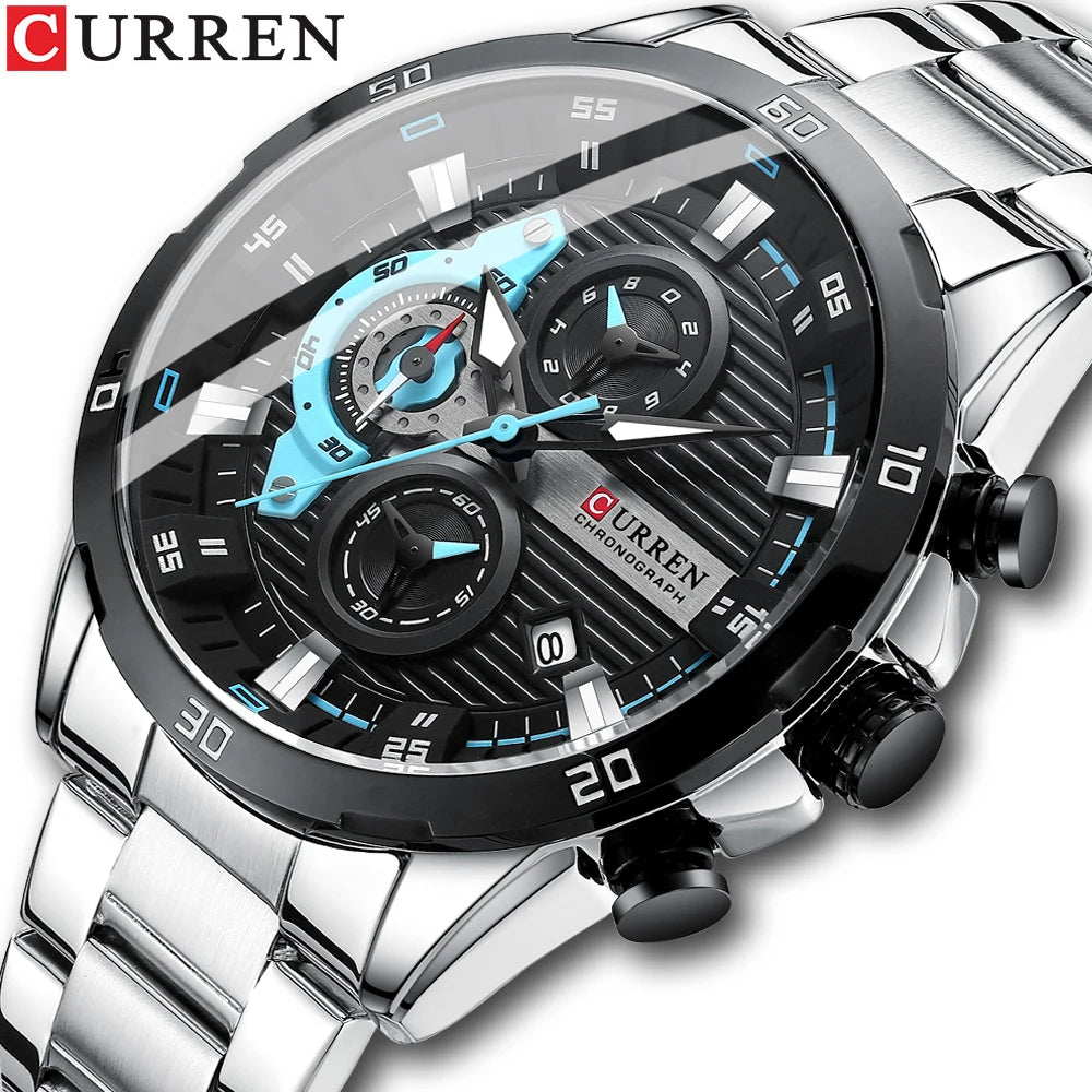 CURREN - montre chronographe de luxe pour hommes.