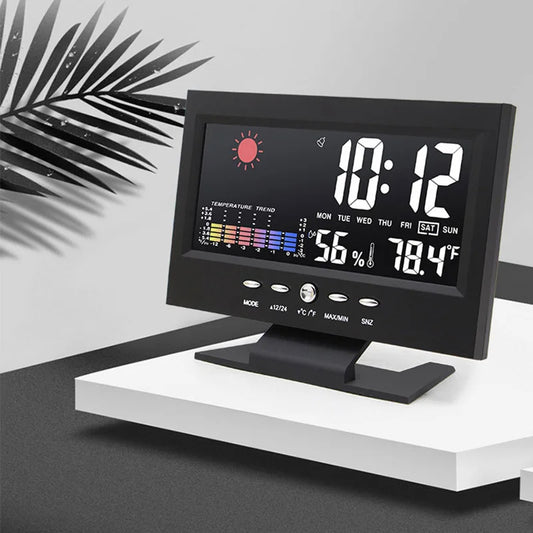 Horloge de bureau à écran LCD.