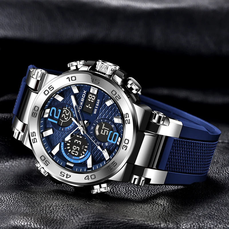 Montre de sport à quartz numérique à double affichage.