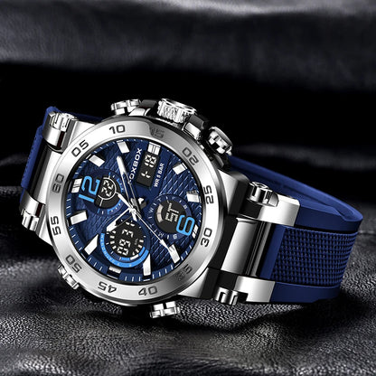 Montre de sport à quartz numérique à double affichage.