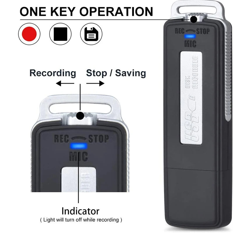 Enregistreur vocal USB de 8 Go.