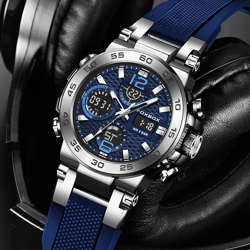 Montre de sport à quartz numérique à double affichage.