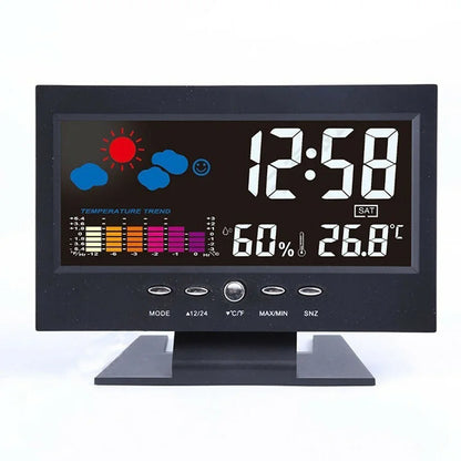 Horloge de bureau à écran LCD.