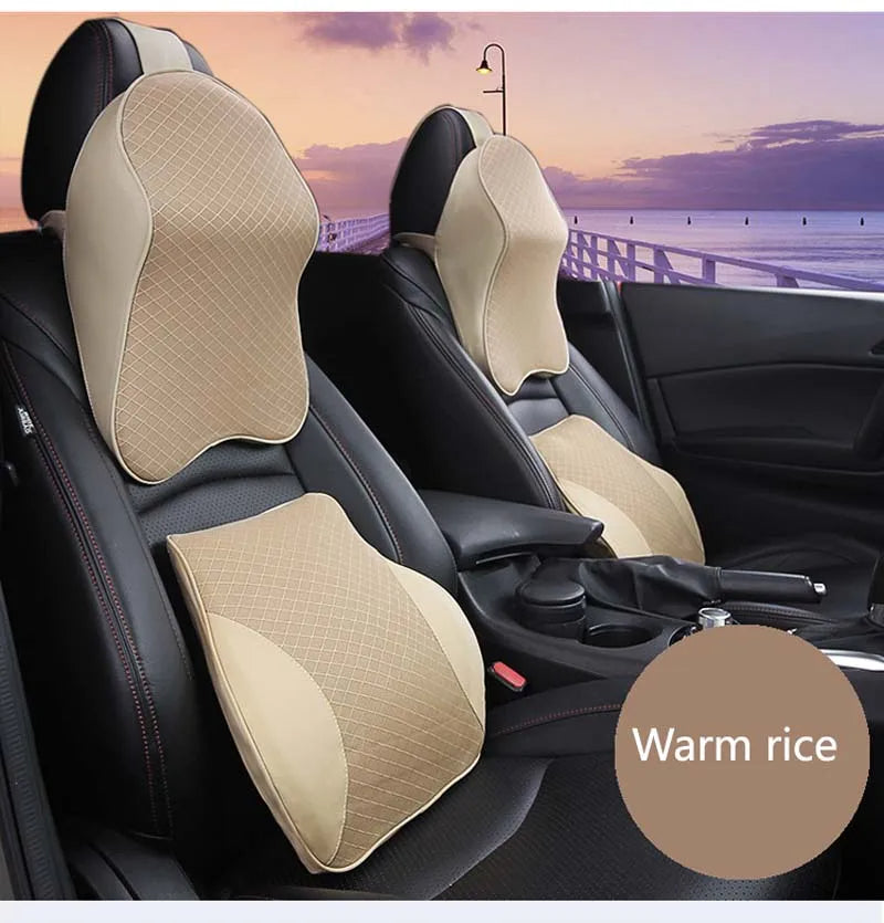 Oreiller cervical et support dorsal 3D du siège auto.