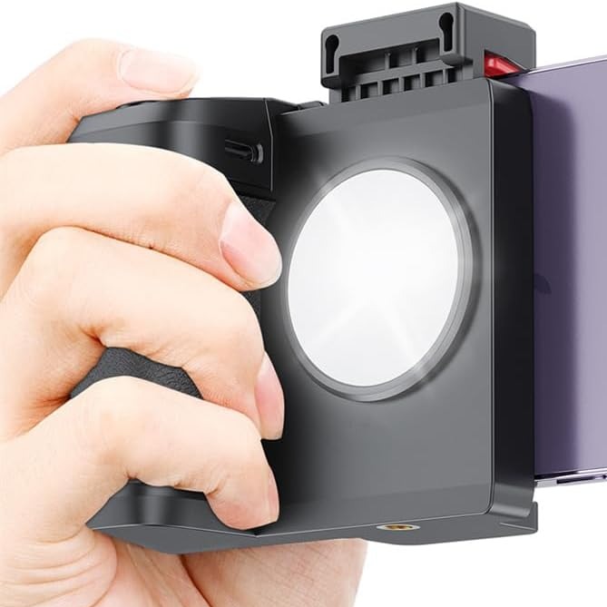 Poignée magnétique pour appareil photo smartphone.