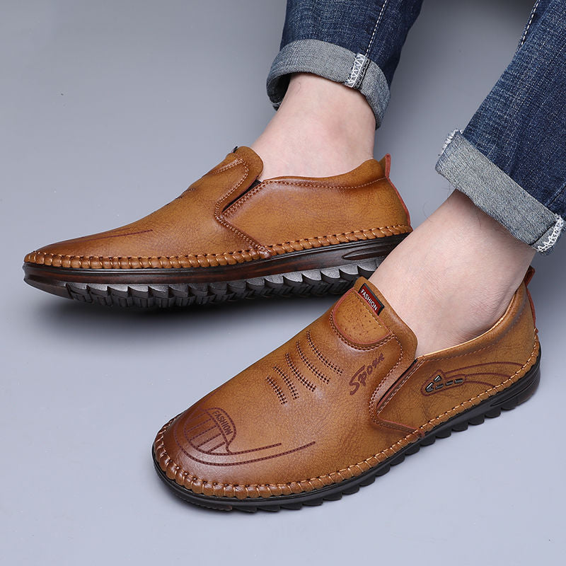 Chaussures en cuir antidérapantes pour hommes.