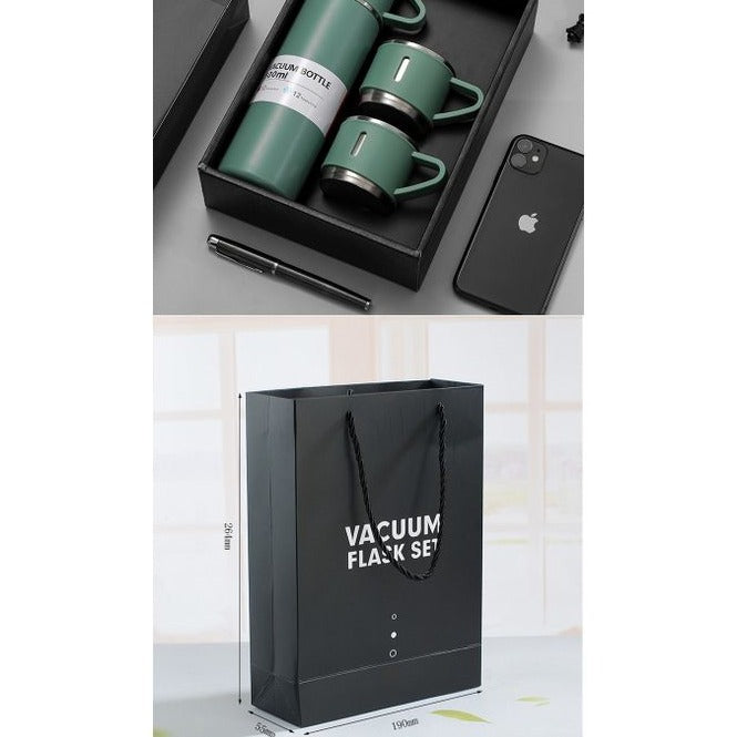 Thermos double couche en acier inoxydable.