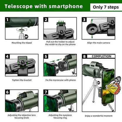 Télescope monoculaire haute puissance pour une vision à longue distance.