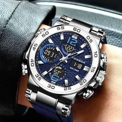 Montre de sport à quartz numérique à double affichage.