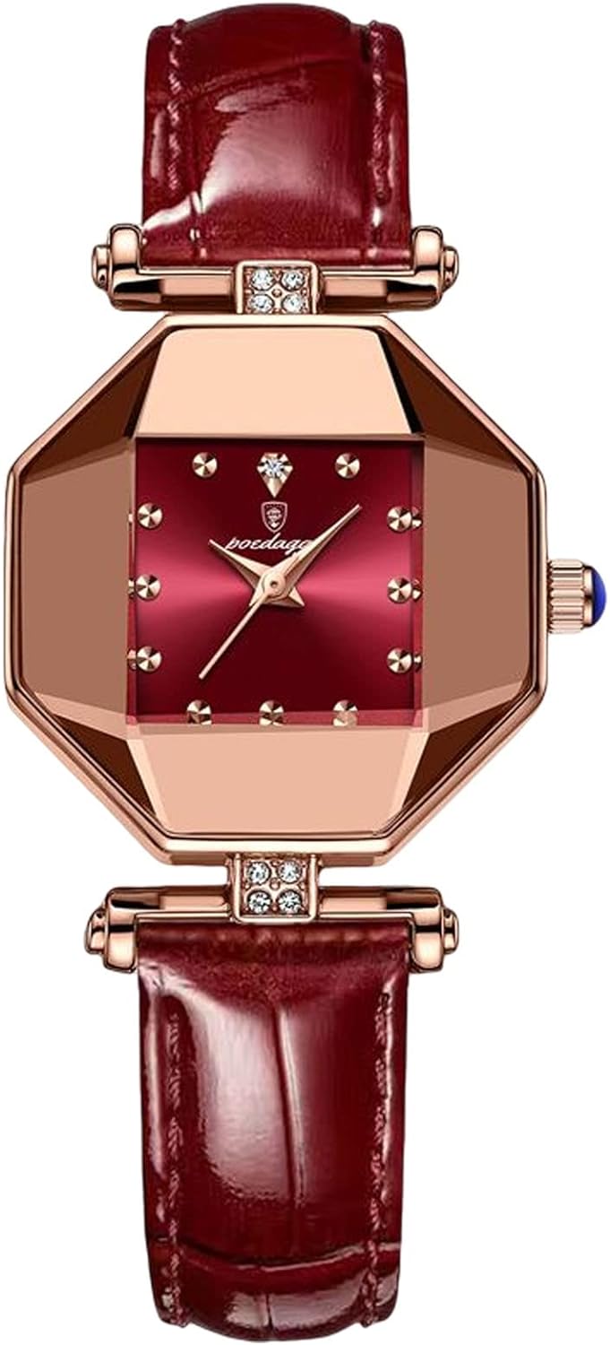 Montre en cuir de luxe pour femme.