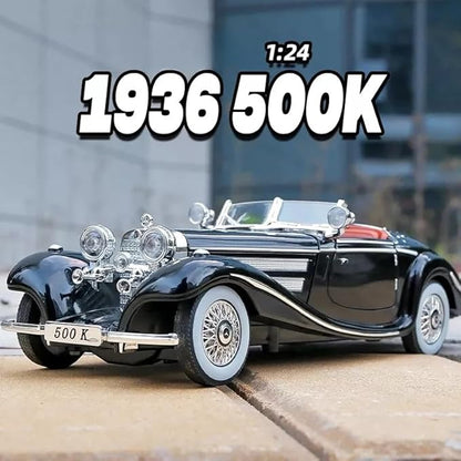 Modèle réduit de voiture Benz 500K en métal moulé sous pression à l'échelle 1:24.