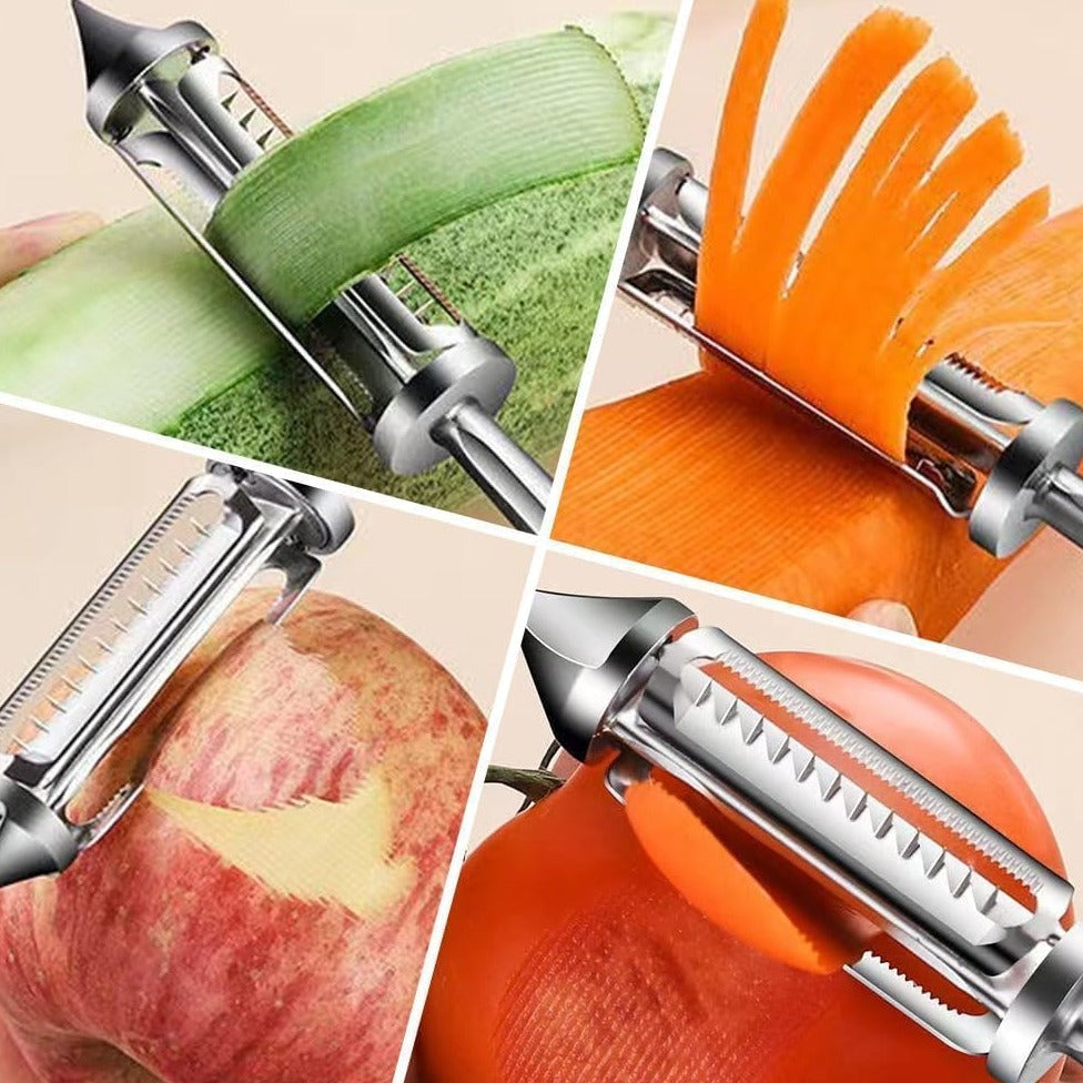 Éplucheur de fruits et légumes 3 en 1.