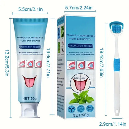 Gel Nettoyant Langue avec Brosse Multifonctionnelle