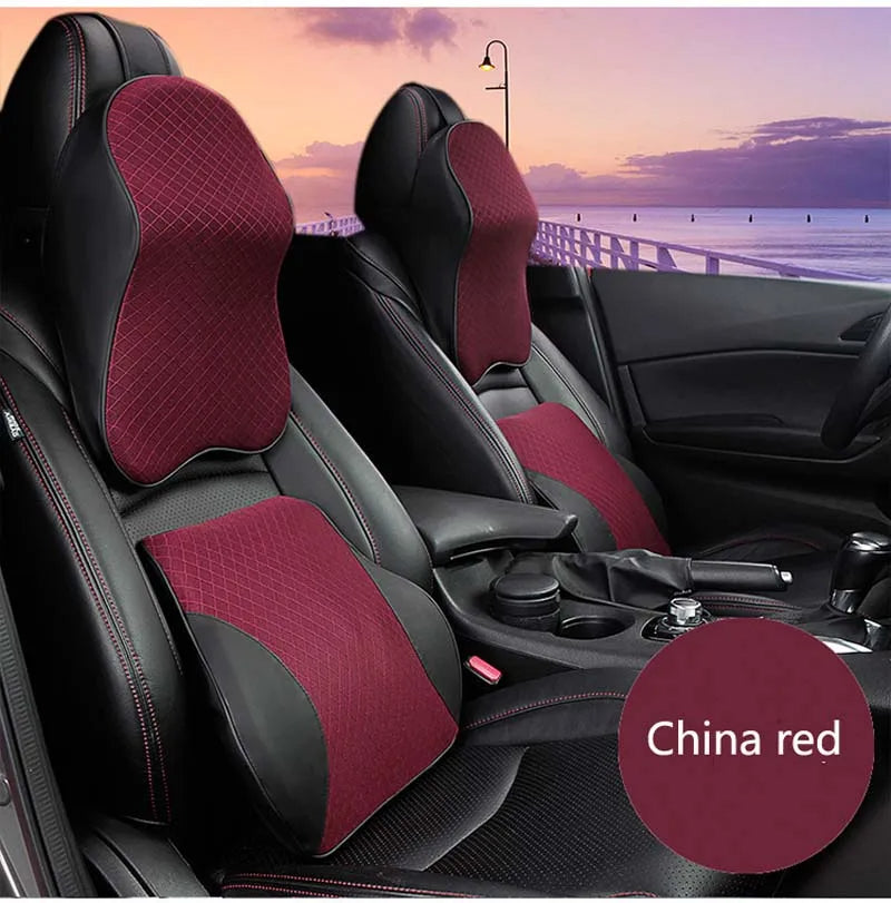 Oreiller cervical et support dorsal 3D du siège auto.