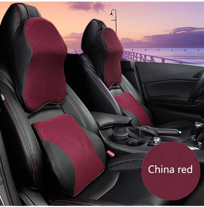 Oreiller cervical et support dorsal 3D du siège auto.