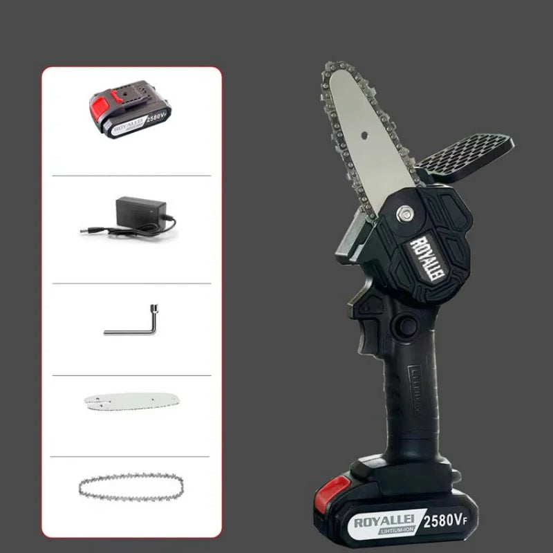 Tronçonneuse à main sans fil.