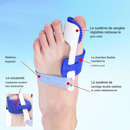 Paire d'attelles de correction d’orteils hallus valgus.