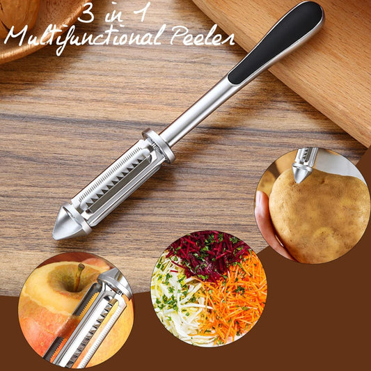 Éplucheur de fruits et légumes 3 en 1.