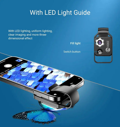 APEXEL-Lentille de microscope 200X pour téléphone portable