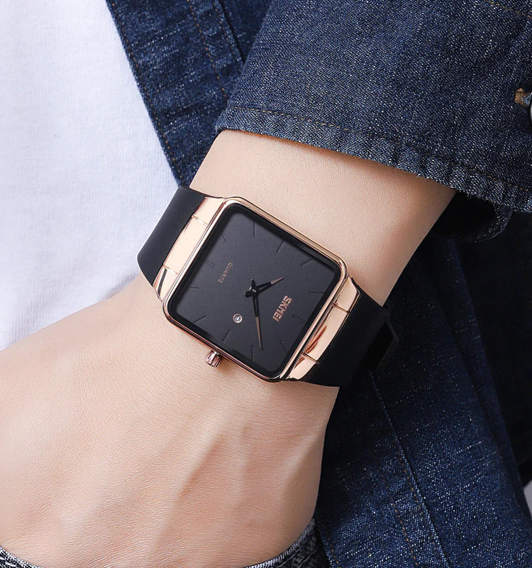 SKMEI Montre simple pour hommes à cadran carré.