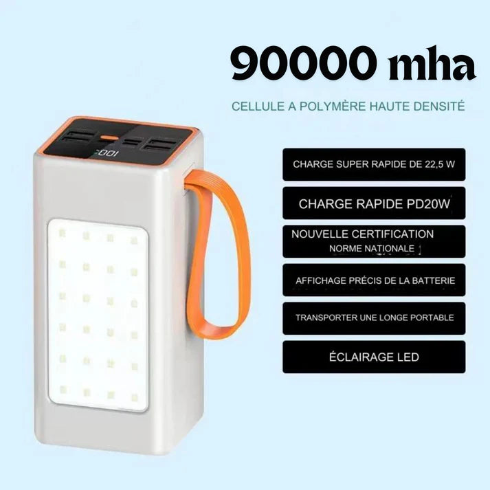 Banque d'alimentation de haute capacité.