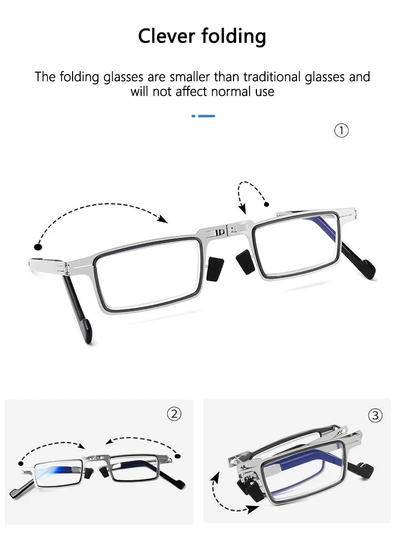 Lunettes pliables en métal.