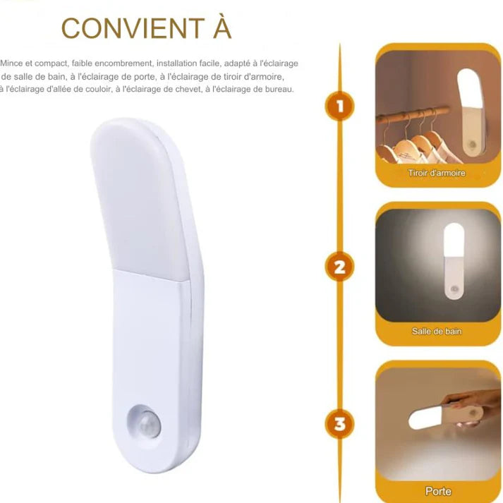 Pack de 2 lampes LED capteur de mouvement.