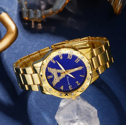 Ensemble Montre et Bijoux Tour Eiffel de Luxe.