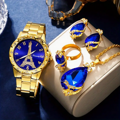 Ensemble Montre et Bijoux Tour Eiffel de Luxe.