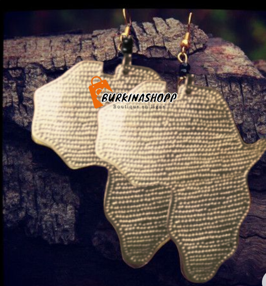 Boucles d'oreilles continent africain pour femmes
