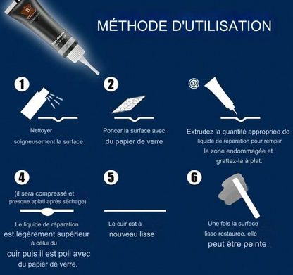 Gel réparateur pour cuir.
