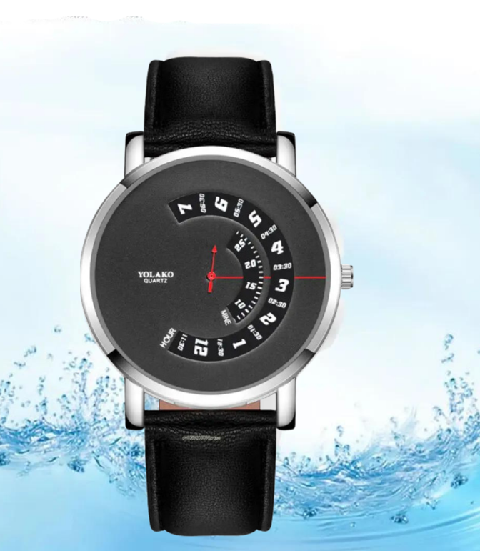 Montre élégante en cuir pour hommes