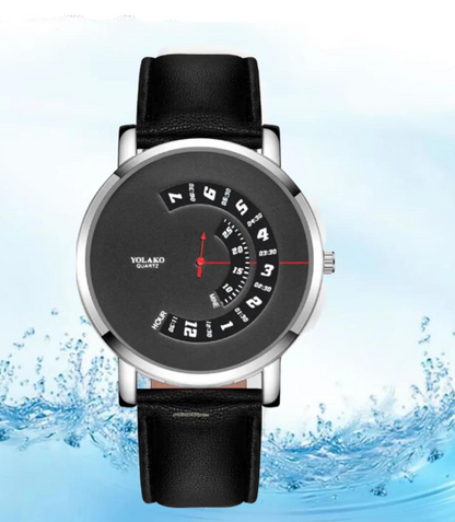 Montre élégante en cuir pour hommes