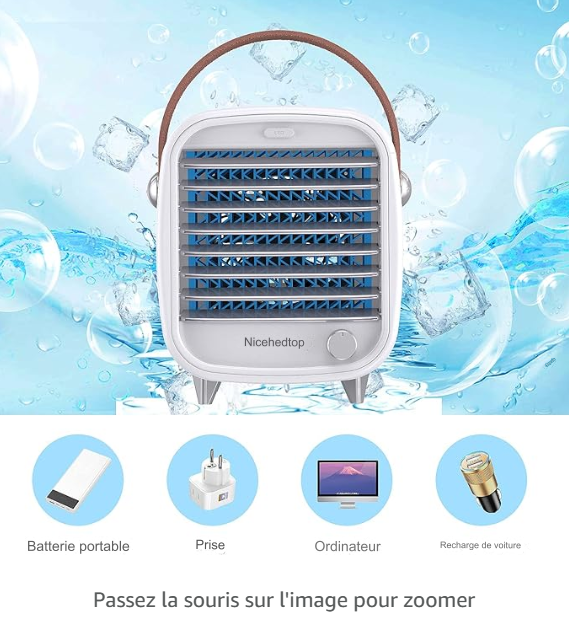 Le climatiseur portable avec ventilateur USB,