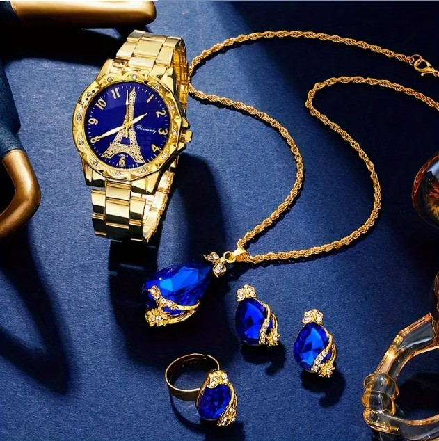 Ensemble Montre et Bijoux Tour Eiffel de Luxe.