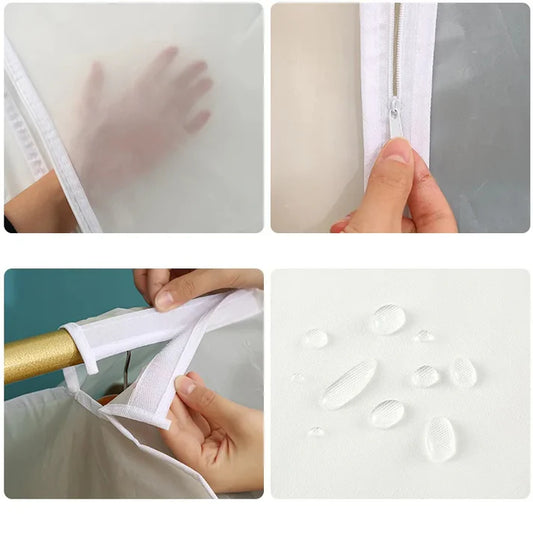 Pack de 10 housses anti-poussiére transparente pour vêtements.