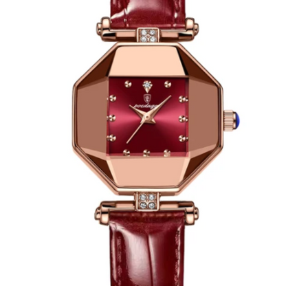 Montre à quartz en cuir étanche pour femme