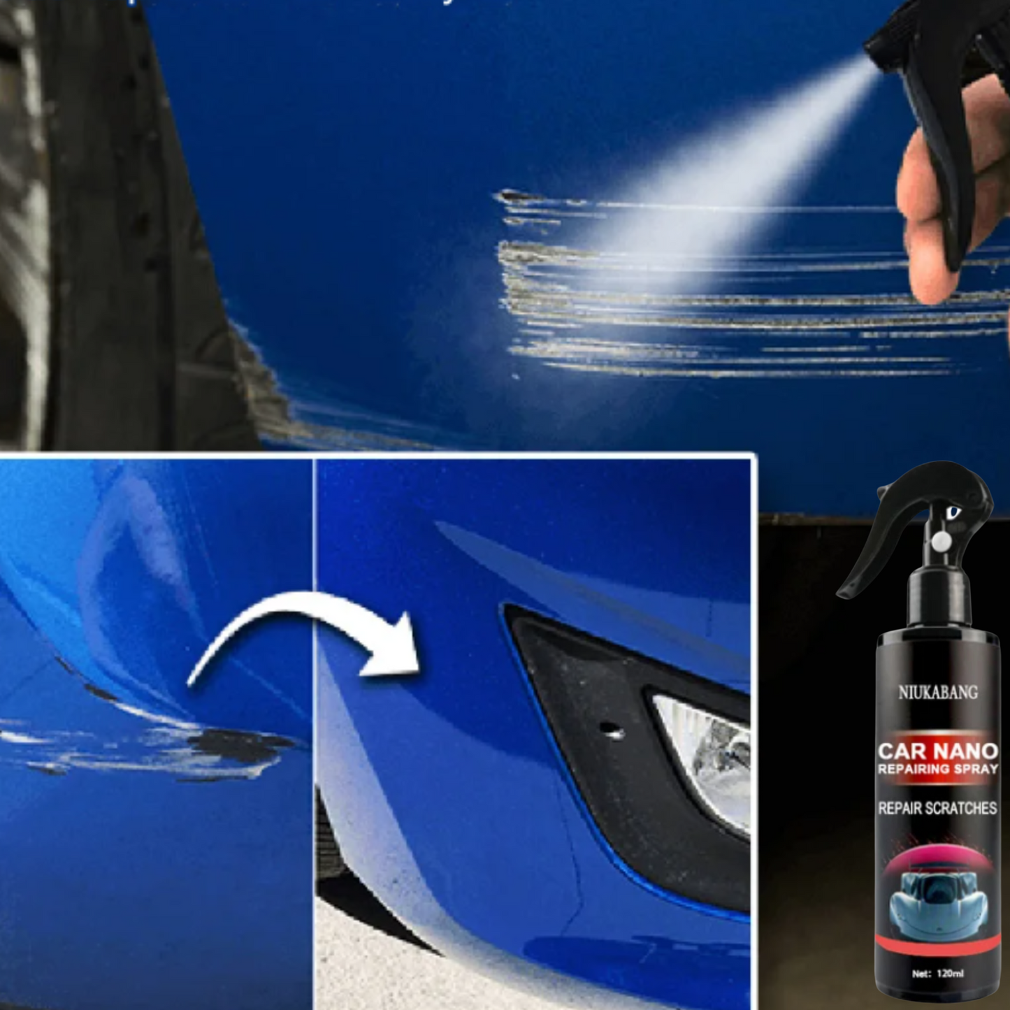 Spray anti-rayures, agent de revêtement brillant