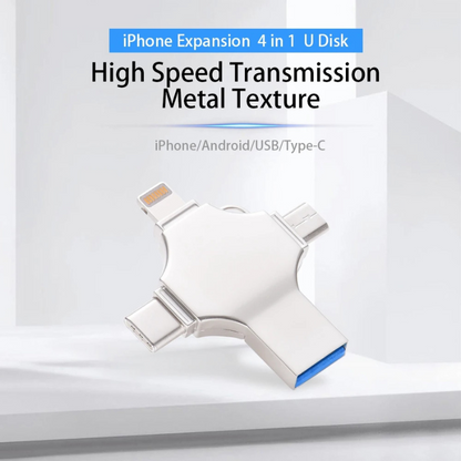 Mini clé USB  64GB en métal à double usage 4 en 1.