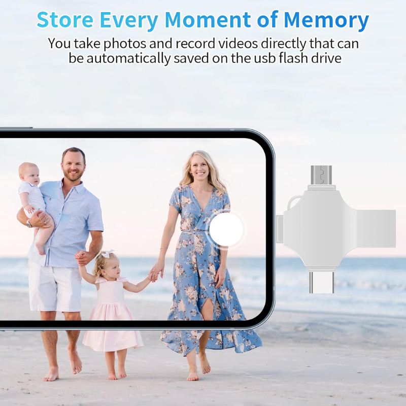 Mini clé USB  64GB en métal à double usage 4 en 1.