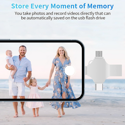 Mini clé USB  64GB en métal à double usage 4 en 1.