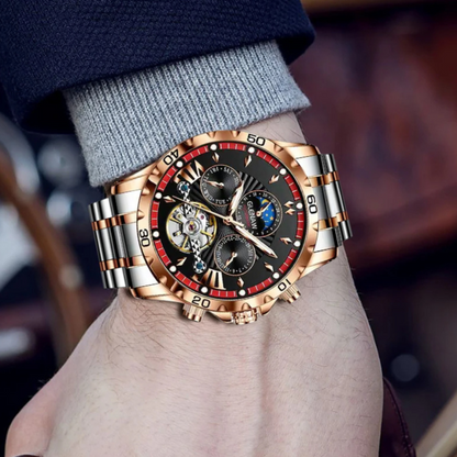 GLENAW-Montre Mécanique à Tourbillon de Luxe pour Homme.